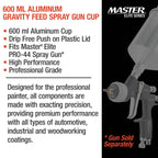 600 ml Aluminum Gravity Feed Spray Paint Gun Cup with a Drip-Free Plastic Push-On Lid - Cup Fits All PRO-44 Series HVLP Spray Guns