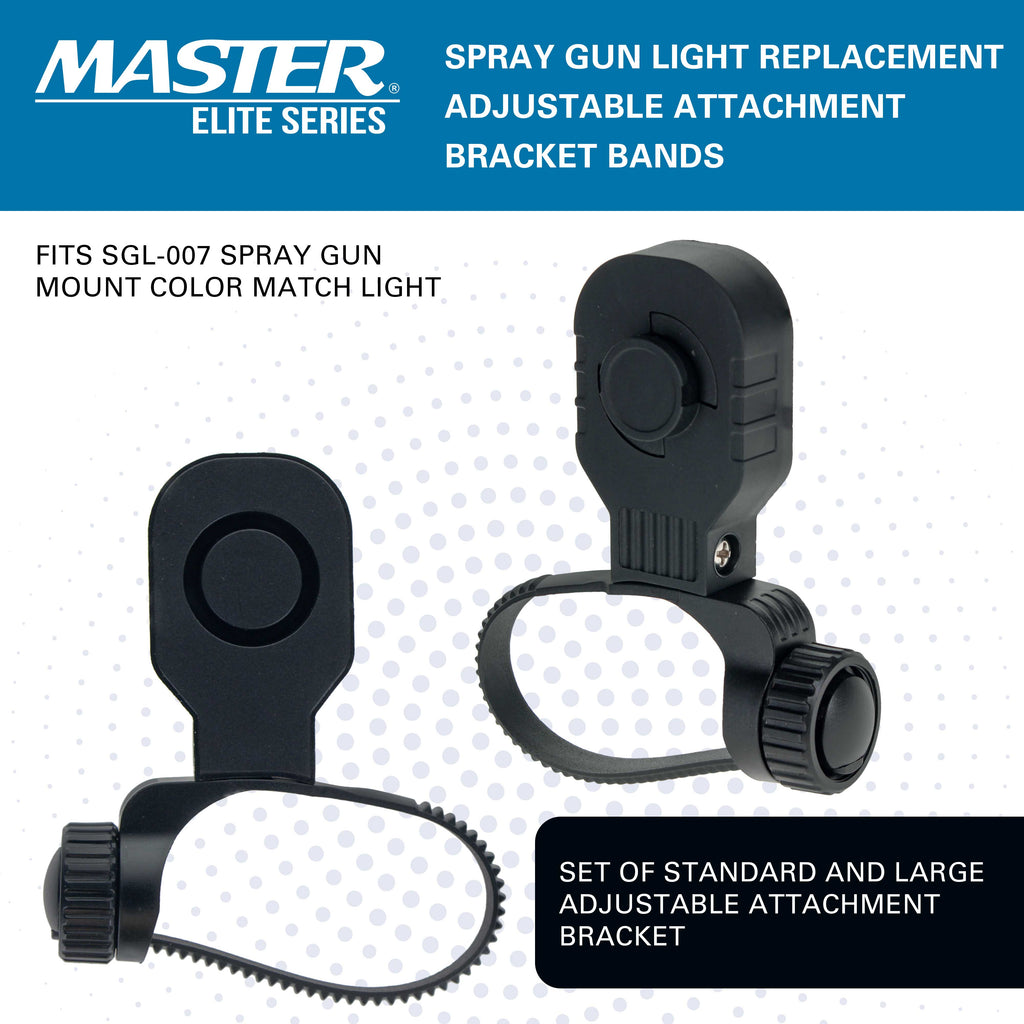 Spray Gun Light Replacement Adjustable Attachment Bracket Bands Only - Fits SGL-007 Spray Gun Mount Color Match Light - Standard and Large Bands