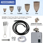 Powerful Cordless Airbrushing System Kit - 20 to 36 PSI, Portable Rechargeable Air Compressor Professional Artist Set, How to Guide