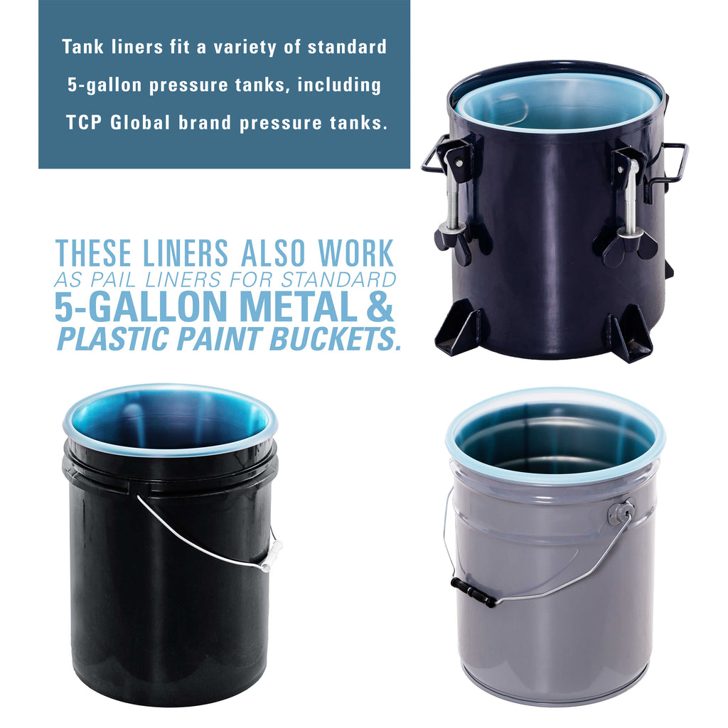 5 Gallon Paint Pressure Pot Tank Liners, Pack of 48 - Disposable Liners that Fit Most 5 Gallon Tanks,  Models - Pail Bucket Liner