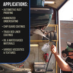 Undercoating Spray Gun with Regulator & 25 oz Suction Feed Cup - Pneumatic Automotive Application Sprayer Undercoating Gun for Truck Bed Liner
