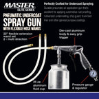 Undercoating Spray Gun with Regulator, 25 oz Suction Feed Cup & 2 Flexible Extension Wands - Pneumatic Automotive Application Sprayer