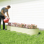 8' x 2' x 1' Galvanized Raised Garden Bed Kit, Cream