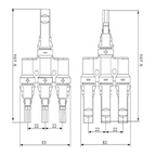 MC4 H-Branch 3-to-1 Branch Joiner Solar Connector Pair