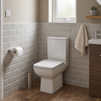 Mira Compact Close Coupled Toilet with Push Button Cistern & Seat - White