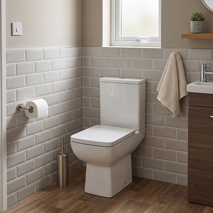 Mira Compact Close Coupled Toilet with Push Button Cistern & Seat - White