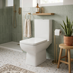 Mira Compact Close Coupled Toilet with Push Button Cistern & Seat - White
