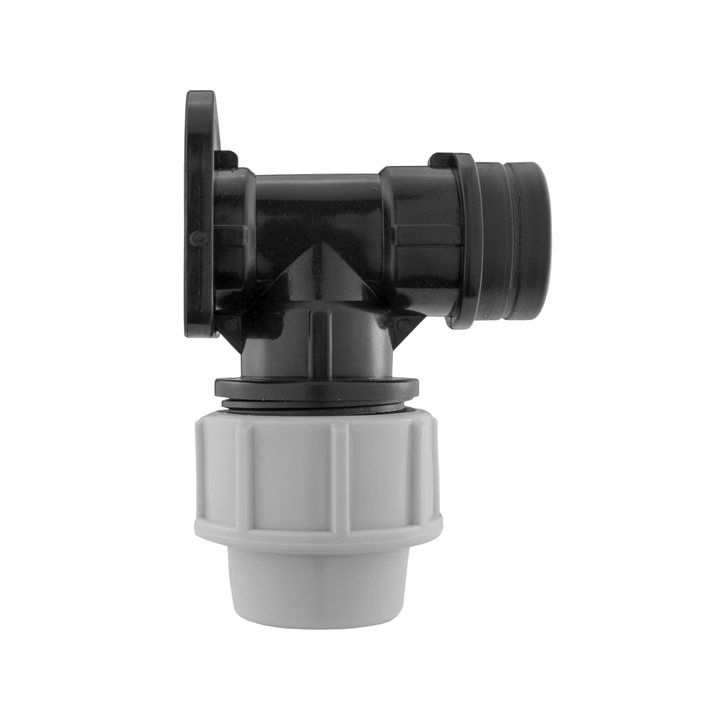 Wall Flange Kit 25mm MDPE + Double Lever Tap ¾” BSP