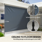 11.5' x 10' Retractable Patio Awning with UPF30+ & Water-Resistant Fabric, Dark Grey