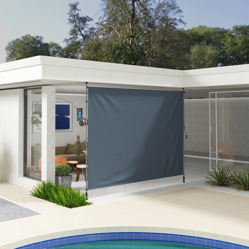11.5' x 10' Retractable Patio Awning with UPF30+ & Water-Resistant Fabric, Dark Grey