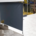 11.5' x 10' Retractable Patio Awning with UPF30+ & Water-Resistant Fabric, Dark Grey