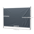 11.5' x 10' Retractable Patio Awning with UPF30+ & Water-Resistant Fabric, Dark Grey