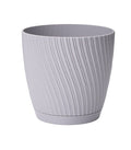 Mika Pot with Saucer 190mm Platinum