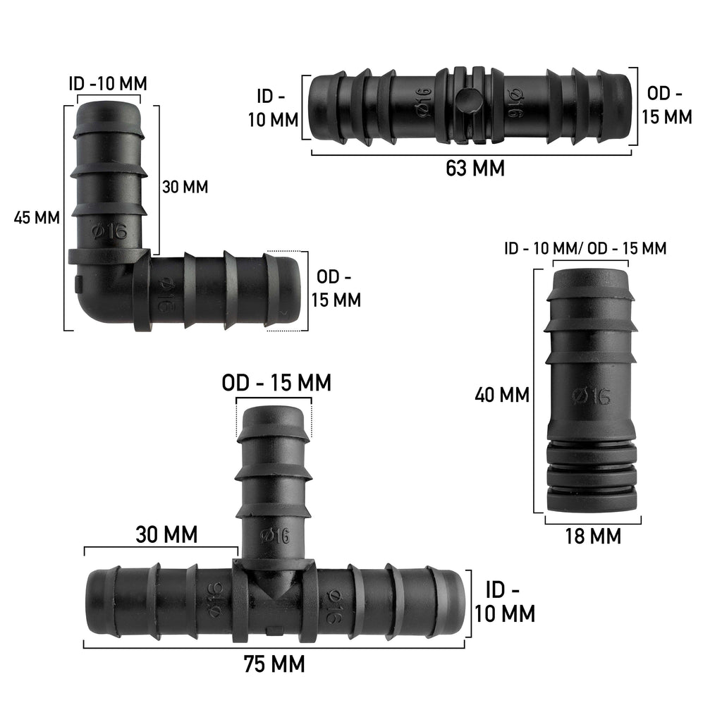 Mix 1/2" Barb Connectors POROUS10