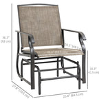 2 Pieces Outdoor Glider Rocking Chair Set with Breathable Mesh Fabric, Dark Brown