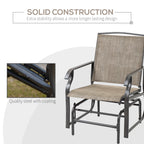 2 Pieces Outdoor Glider Rocking Chair Set with Breathable Mesh Fabric, Dark Brown