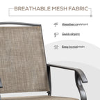 2 Pieces Outdoor Glider Rocking Chair Set with Breathable Mesh Fabric, Dark Brown