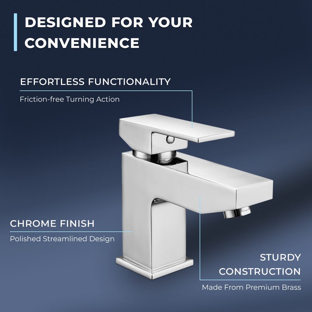 Mist Basin Mixer Tap with Push Button Waste