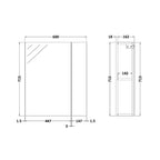 Zenith Non Illuminated Mirror Cabinet 75/25 - 713mm x 600mm - Gloss Grey