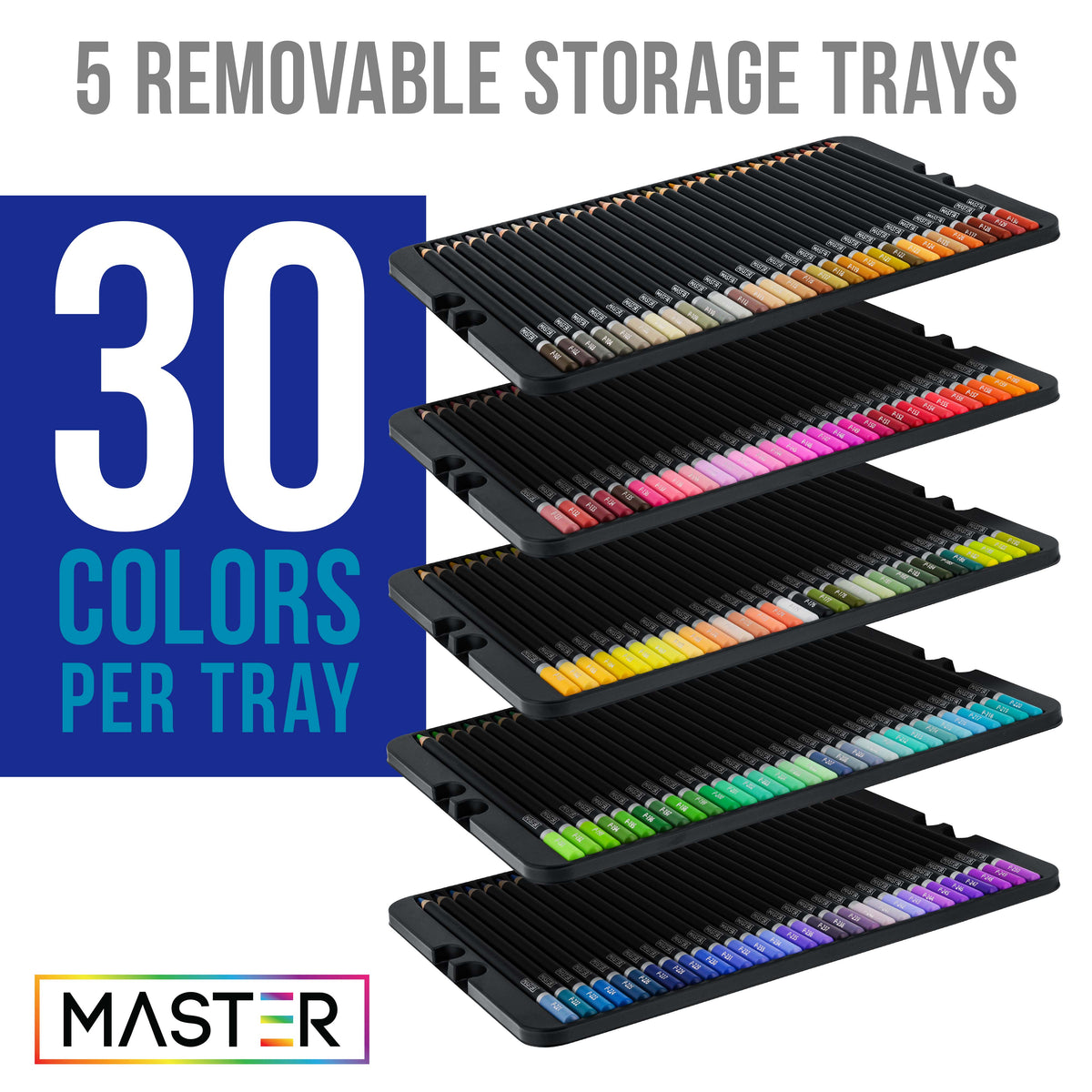 Master 150 Colored Pencil Mega Tin Set with Premium Soft Thick Core Vibrant Color Leads with 4 Different Drawing & Sketching Paper Pads