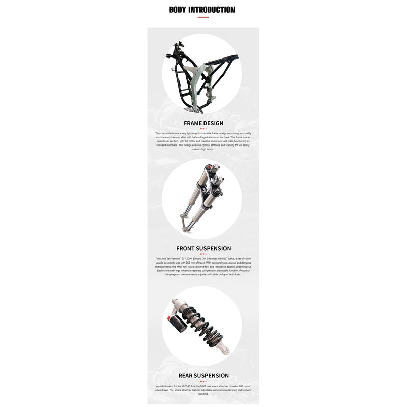 MotoTec Venom 72v 12000w 50ah Electric Dirt Bike White