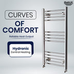 iBathUK Zypher Curved Heated Towel Rail Bathroom Radiator - Chrome