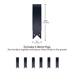 Metal Lawn Edging Garden Border with Pegs - 5 Pieces