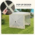 7' x 8' Pop Up Canopy Tent with Curtains and Netting, White