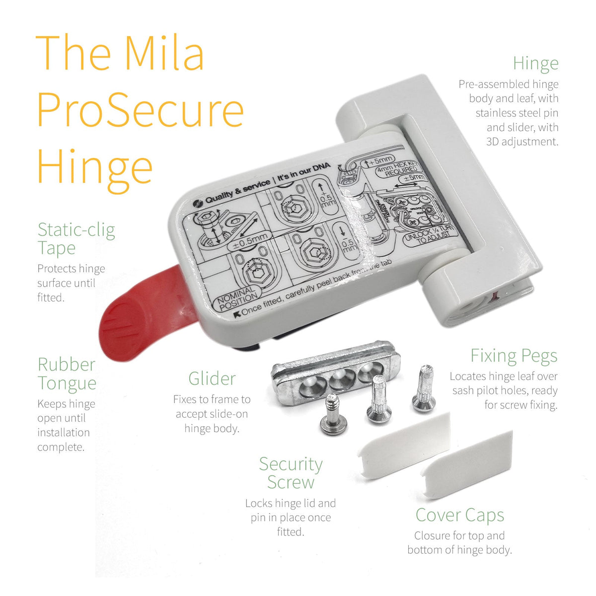 Mila ProSecure Flag Door Hinge