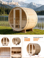 Compact Outdoor Barrel Sauna — Thermo Pine Wood | 2-4 Person