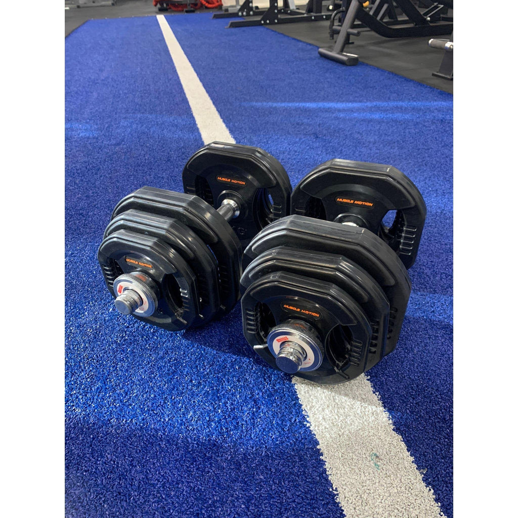 Muscle Motion 40kg Rubber Adjustable Standard Dumbbell Set