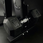 Muscle Motion 5 Pairs Rubber Hex Dumbbells (2.5kg - 12.5kg) with Rack