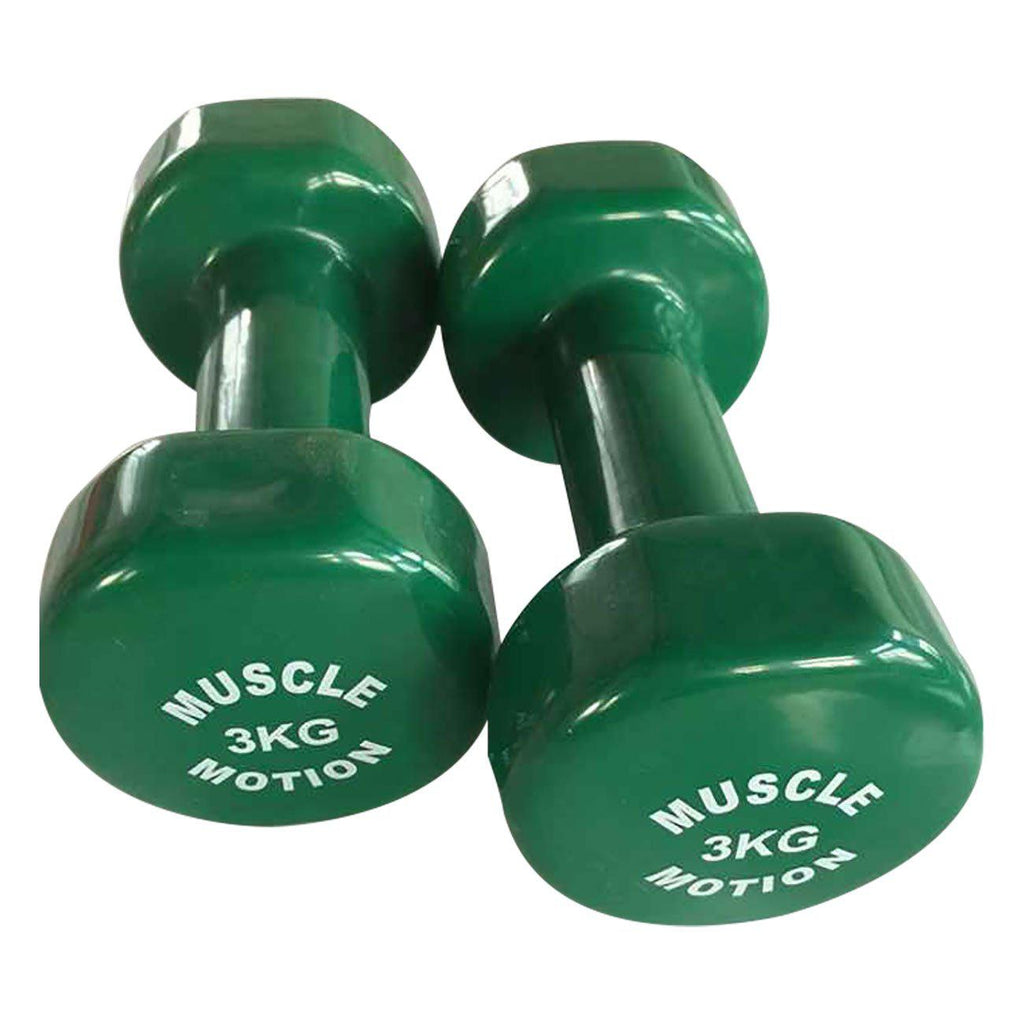 Muscle Motion Vinyl Dumbbell Set (1kg - 5kg) with Rack
