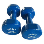 Muscle Motion Vinyl Dumbbell Set (1kg - 5kg) with Rack