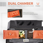 Tumbling Compost Bin Outdoor 360 Degrees Dual Chamber Rotating Composter 43 Gallon, Orange