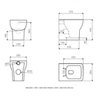 Naples Short Projection Back to Wall Toilet With Soft Close Toilet Seat - White