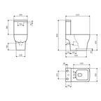 Naples Short Projection Close Coupled Toilet with Soft Close Seat & Cistern - White