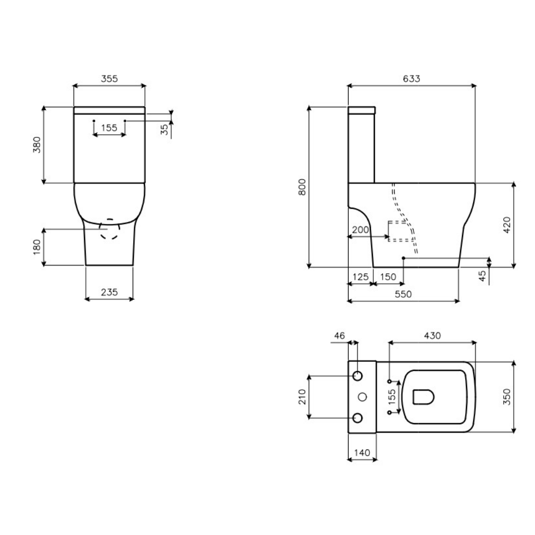 Naples Short Projection Close Coupled Toilet with Soft Close Seat & Cistern - White