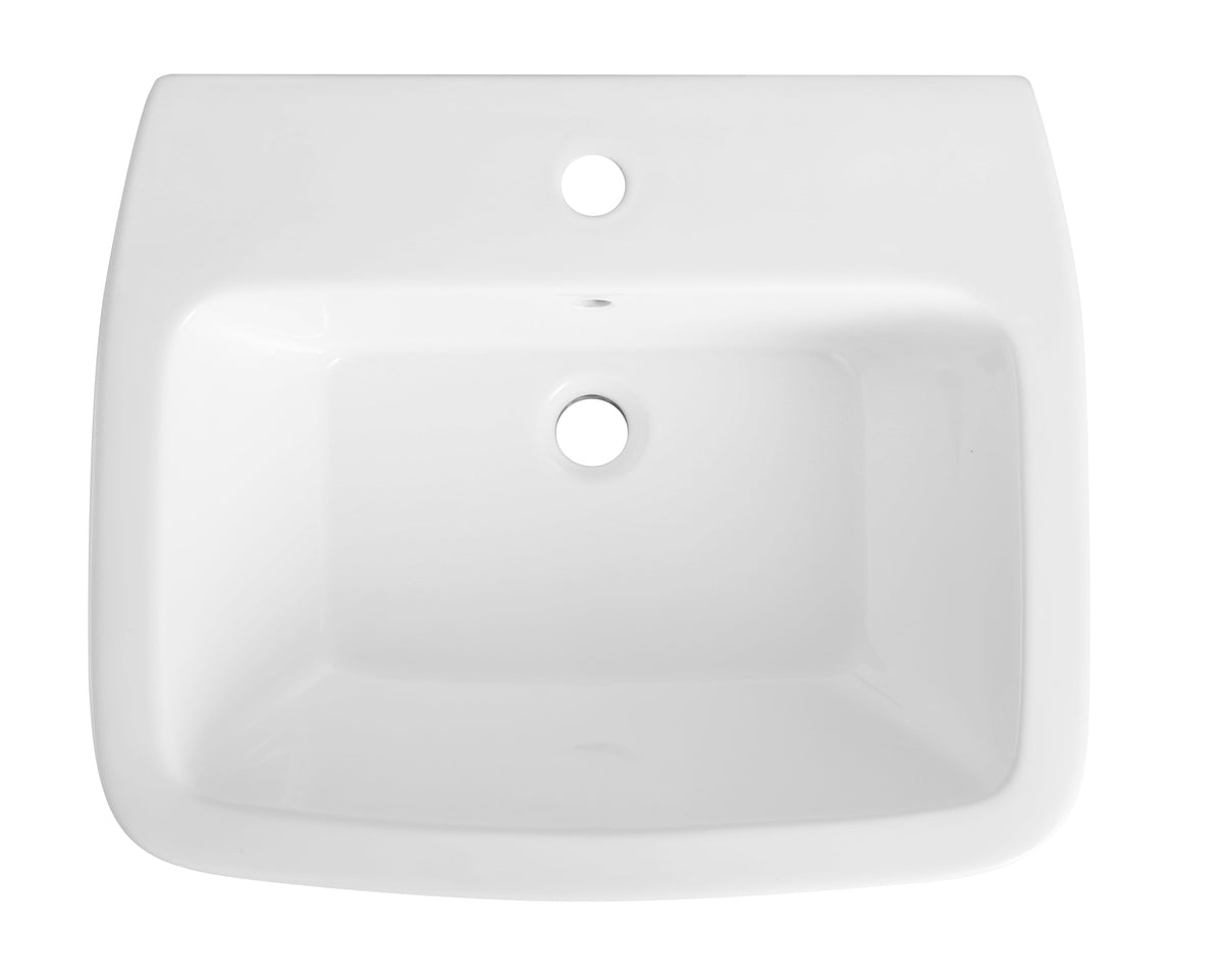 Naples Basin with Full Pedestal - 1 TH - White
