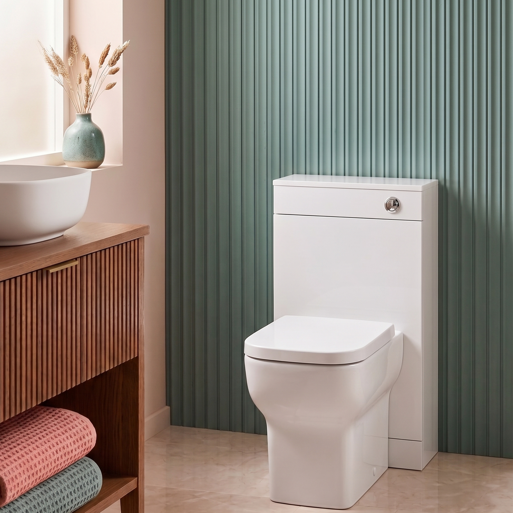 Naples Short Projection Back to Wall Toilet With Soft Close Toilet Seat - White