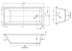 Terra Thin Edge Rectangular Single Ended Bath with Legs - White