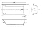 Terra Thin Edge Rectangular Single Ended Bath with Legs - White