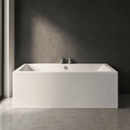 Origin Thin Edge Rectangular Double Ended Bath With Legs - White