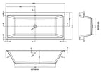 Origin Thin Edge Rectangular Double Ended Bath With Legs - White