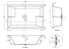 Monaco Double Ended Inset Spa Bath With Legs - 1800mm x 1200mm - Gloss White
