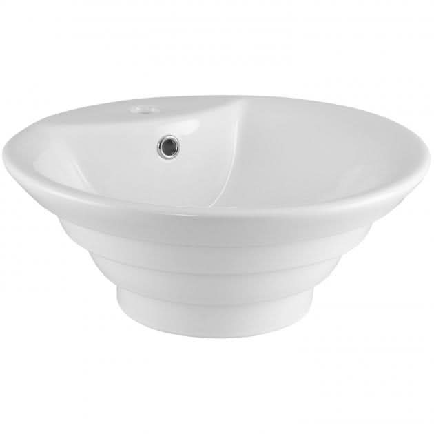 Serenity Round Cloakroom Countertop Basin - 460mm Wide - 1 TH - White