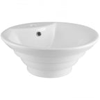 Serenity Round Cloakroom Countertop Basin - 460mm Wide - 1 TH - White