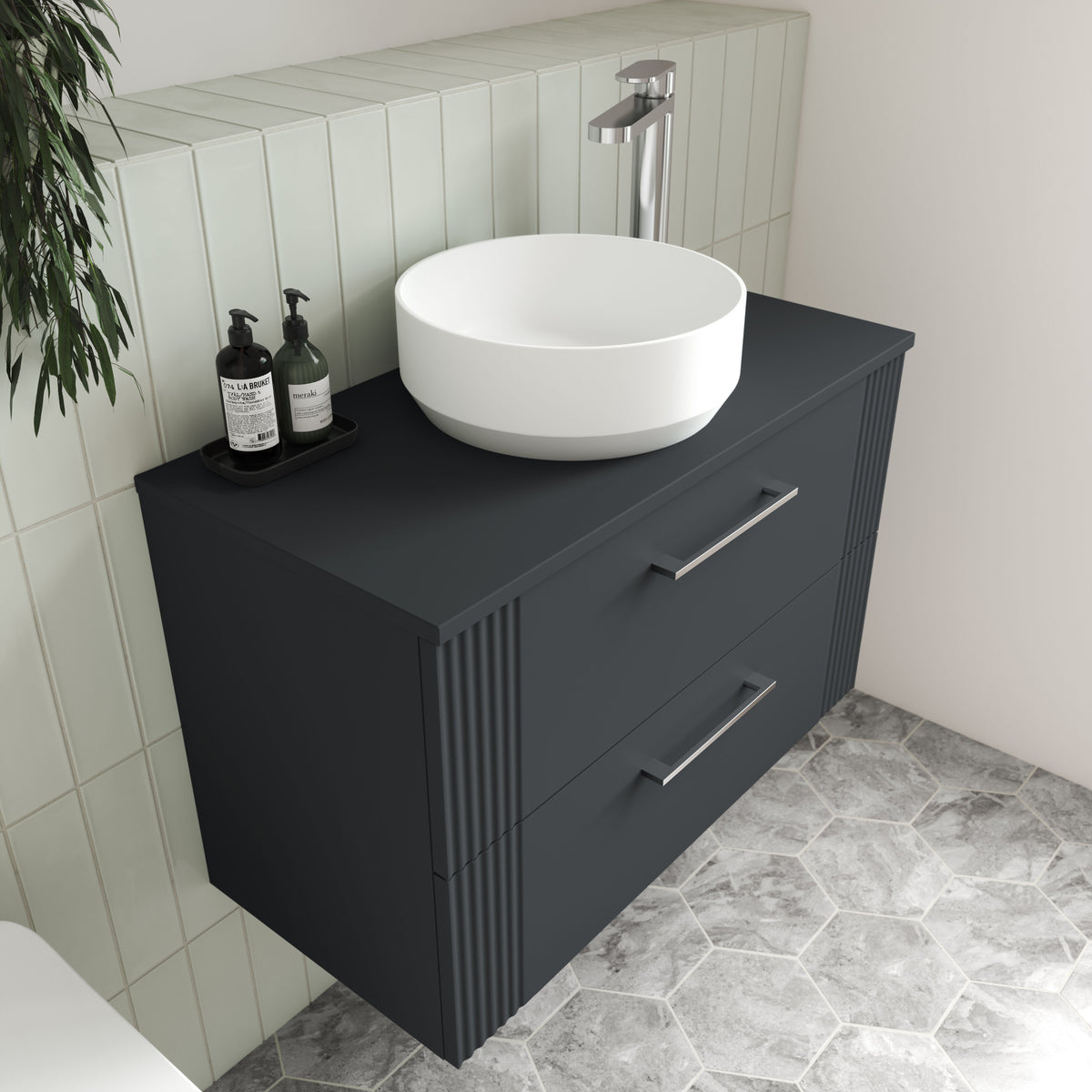 Serenity Round Cloakroom Countertop Basin - 350mm Wide - White
