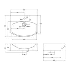 Serenity Modern Wall Hung Basin - 1 TH - White