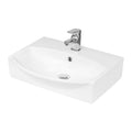Serenity Modern Wall Hung Basin - 1 TH - White